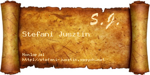 Stefani Jusztin névjegykártya