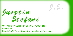 jusztin stefani business card